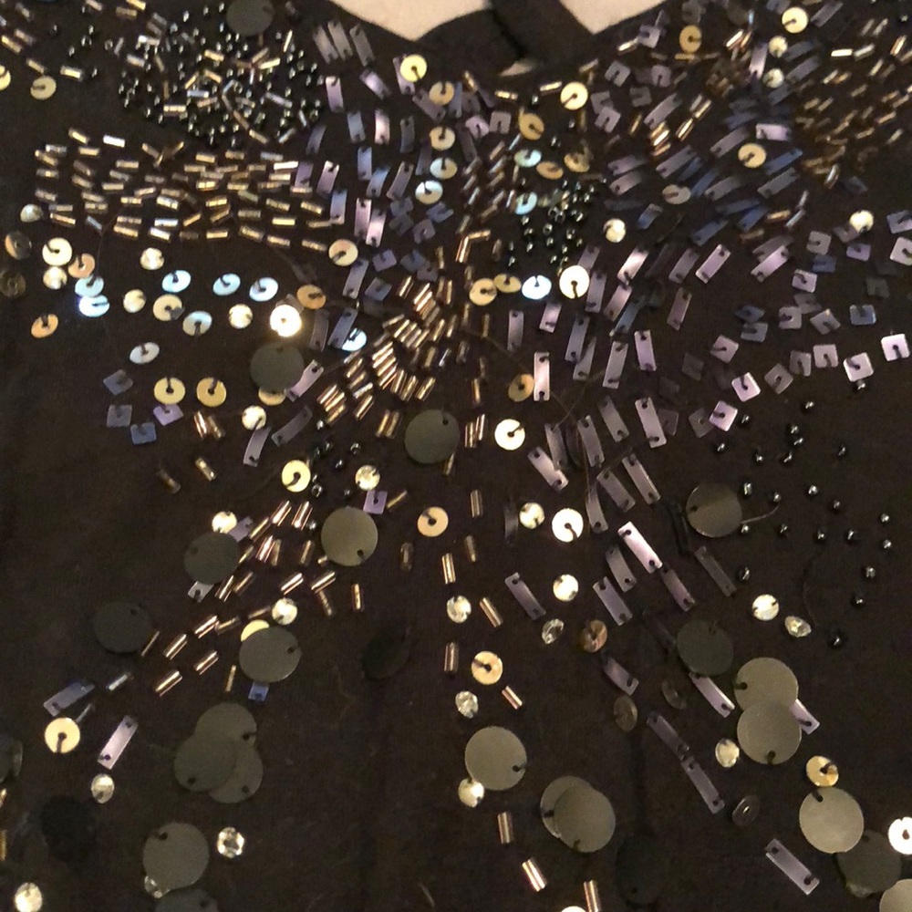 Black Beaded Racerback Tank - Picture 2 of 4